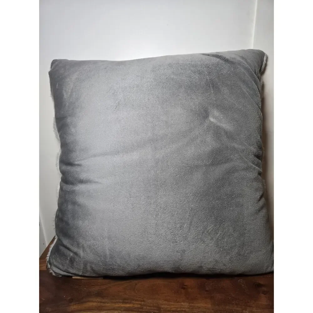 Koolaburra by UGG faux fur Throw pillow case 18”x18” Gray Decor